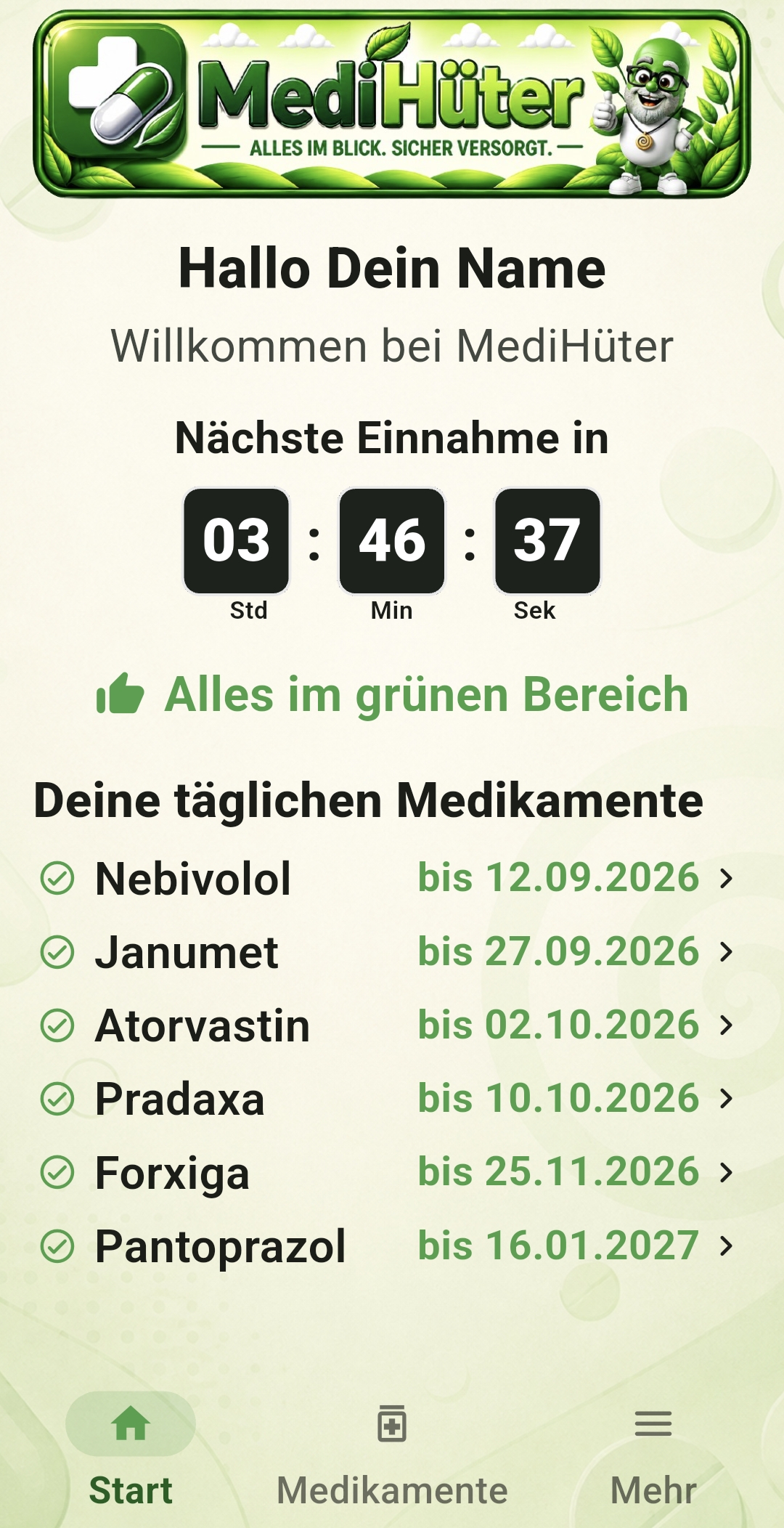 Startseite von MediHüter